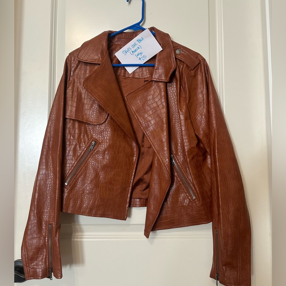 Skies Are Blue brown leather jacket - purchased from Avara